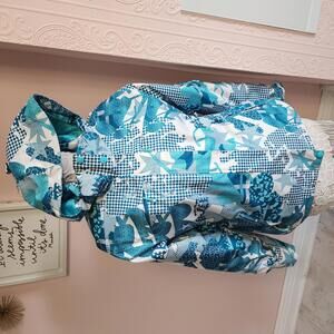 LKNW Liquid freerider turqoise white snowboad ski jacket M8000 mm waterproof